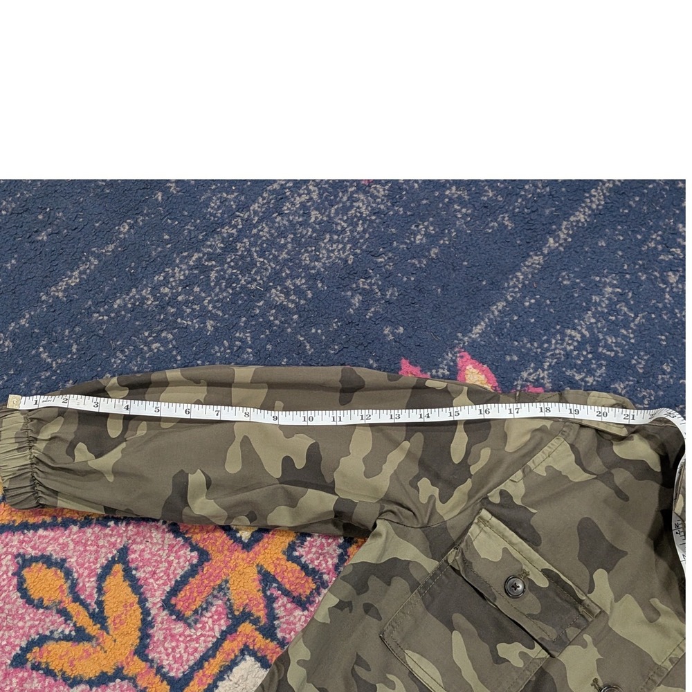 BANANA REPUBLIC Womens‎ Camouflage Utility Field Jacket Petite MEDIUM Green Camo - Picture 6 of 6